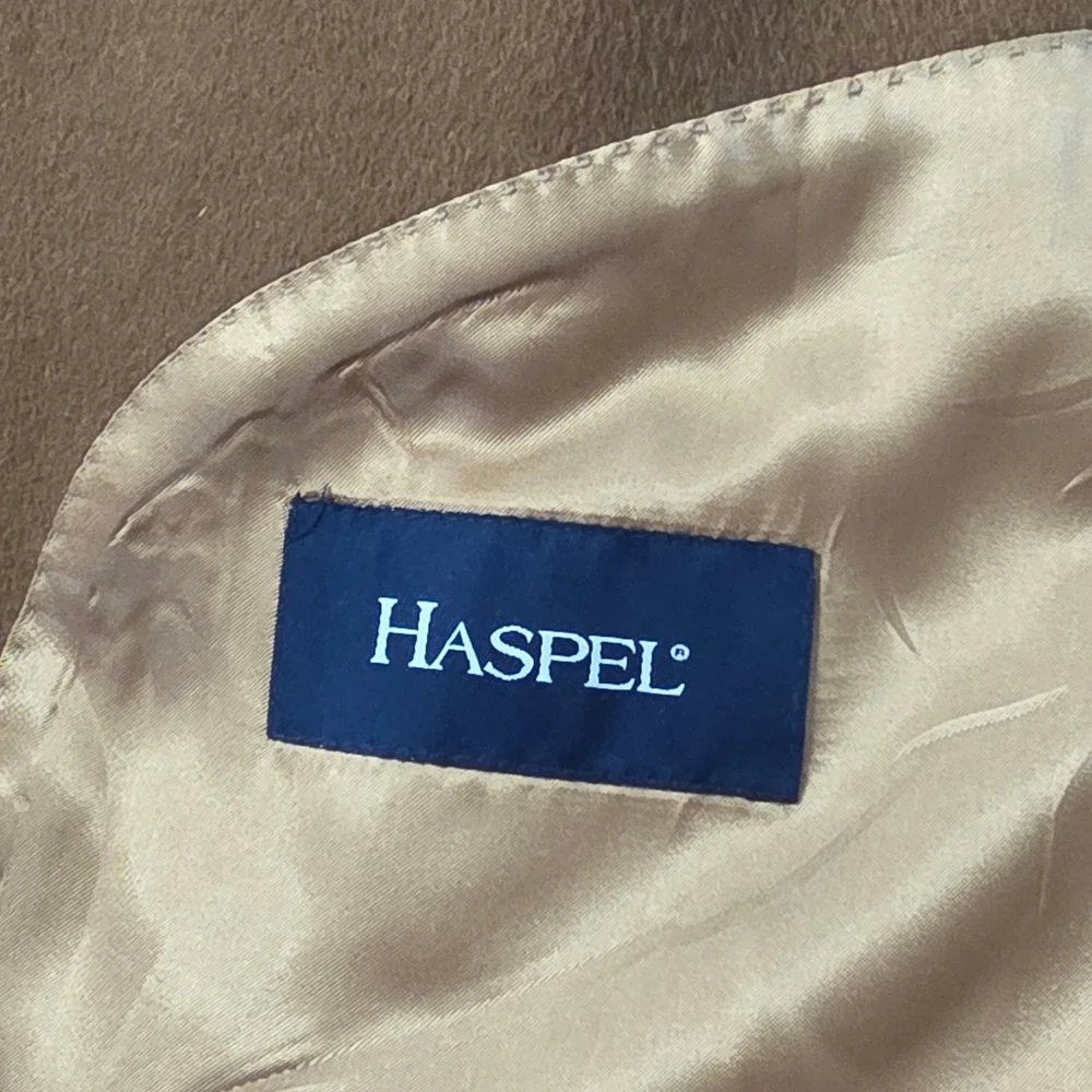 Haspel Blazer Sport‎ Coat B1002 100% Cashmere 2-Button 46L Camel Brown Luxury